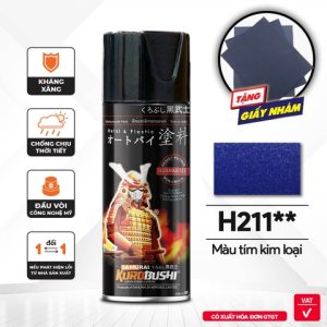 Sơn xịt Samurai Kurobushi - MÀU XANH TÍM KIM LOẠI H211 (400ml)