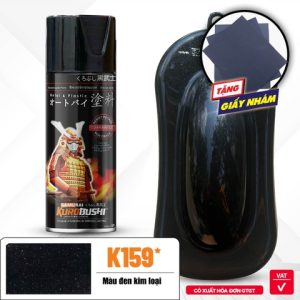 Sơn xịt Samurai Kurobushi - MÀU ĐEN KIM LOẠI Kawasaki K159 (400ml)