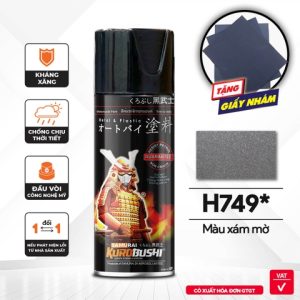 Sơn xịt Samurai Kurobushi - MÀU XÁM MỜ H749 (400ml)