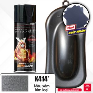 Sơn xịt Samurai Kurobushi - MÀU XÁM KIM LOẠI Kawasaki K414 (400ml)